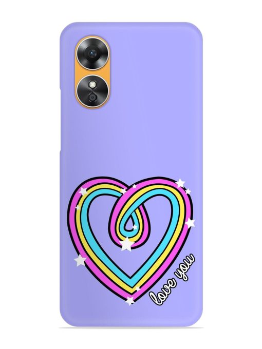 Colorful Rainbow Heart Snap Case for Oppo A17 Zapvi