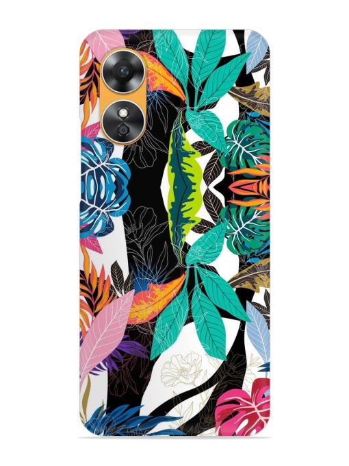 Floral Pattern Bright Snap Case for Oppo A17 Zapvi