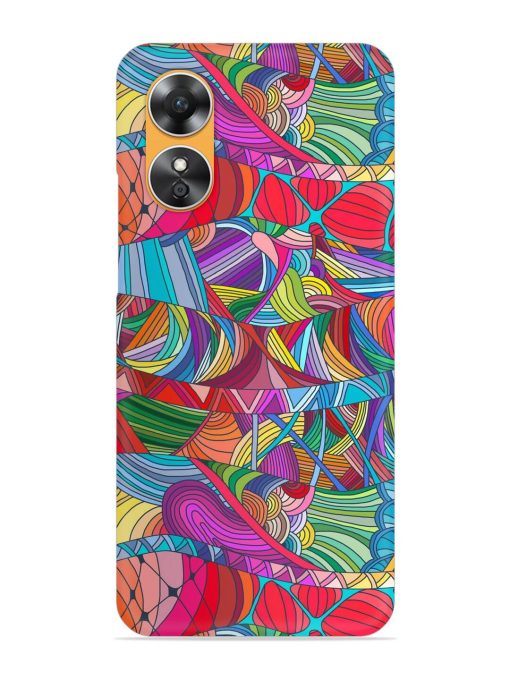 Seamless Patterns Hand Drawn Snap Case for Oppo A17 Zapvi