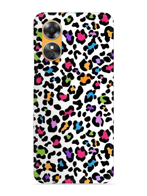 Seamless Leopard Pattern Snap Case for Oppo A17 Zapvi