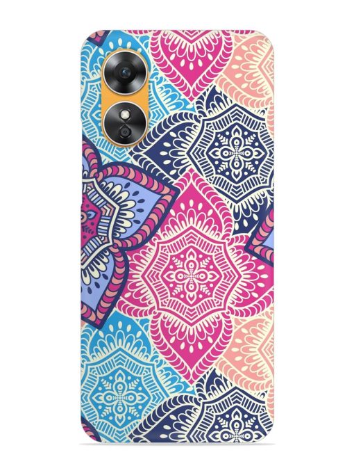 Ethnic Floral Seamless Snap Case for Oppo A17 Zapvi