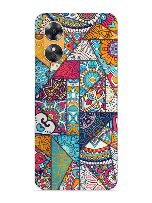 Patchwork Pattern Vintage Snap Case for Oppo A17 Zapvi