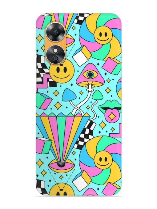 Trippy Rainbow 60S Snap Case for Oppo A17 Zapvi