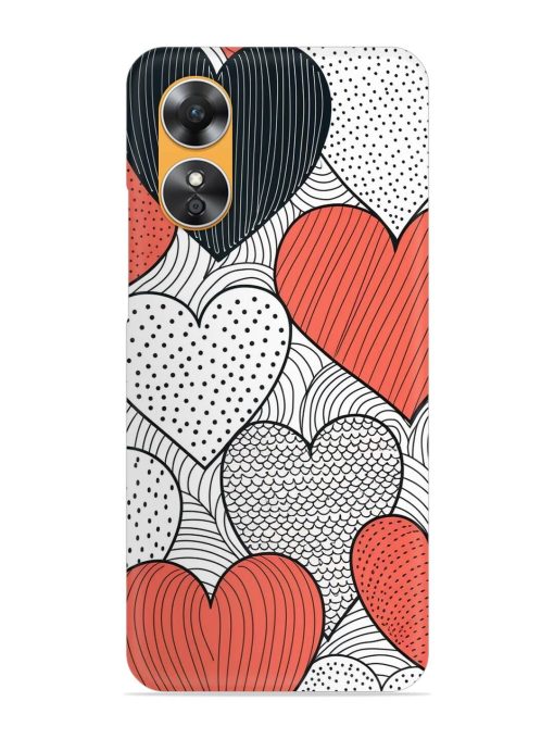 Girly Heart Seamless Snap Case for Oppo A17 Zapvi