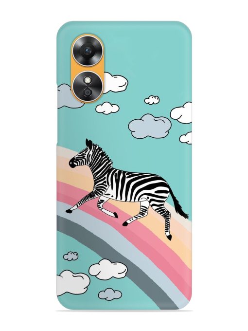 Running Zebra Snap Case for Oppo A17 Zapvi