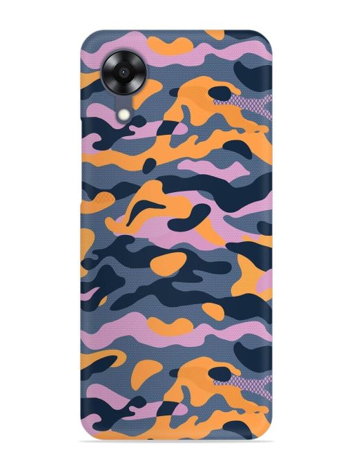 Camouflage Army Military English Orange Art Snap Case for Oppo A17K