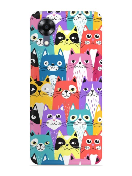 Funny Cartoon Cats Snap Case for Oppo A17K