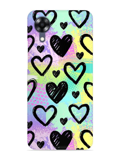 Bright Pattern Hearts Snap Case for Oppo A17K