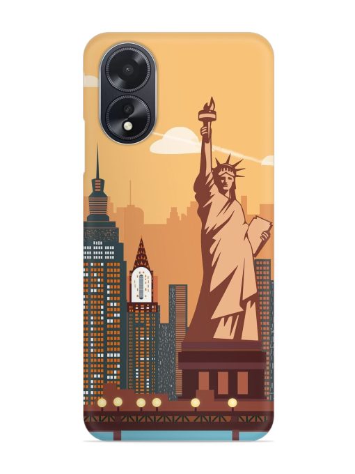 New York Statue Of Liberty Architectural Scenery Snap Case for Oppo A18 Zapvi