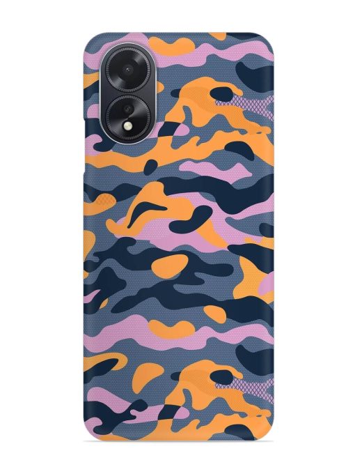 Camouflage Army Military English Orange Art Snap Case for Oppo A18 Zapvi