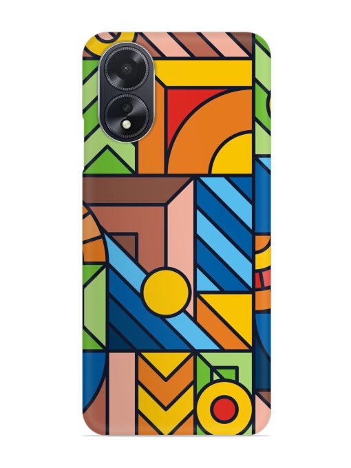 Colorful Geometric Snap Case for Oppo A18 Zapvi