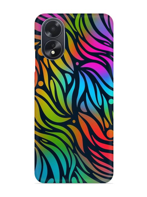 Abstract Leaf Design Snap Case for Oppo A18 Zapvi