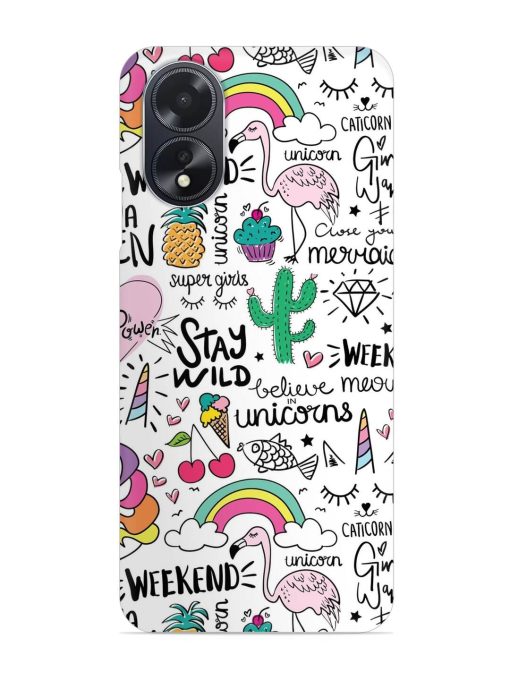 Unicorn Ice Cream Snap Case for Oppo A18 Zapvi