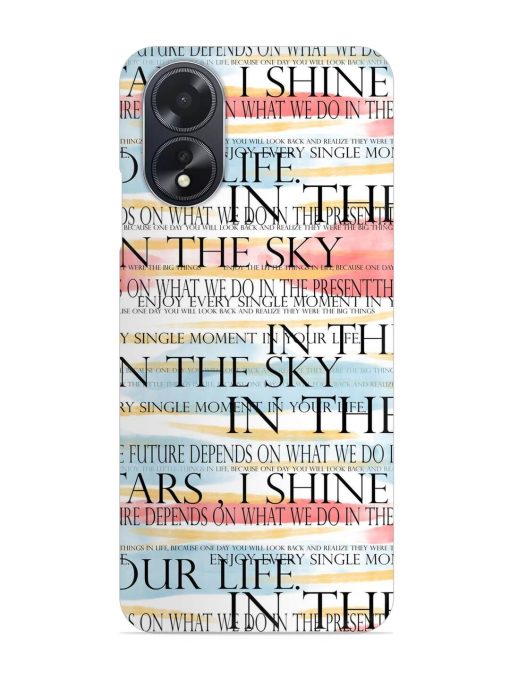 Seamless Slogans Pattern Snap Case for Oppo A18 Zapvi