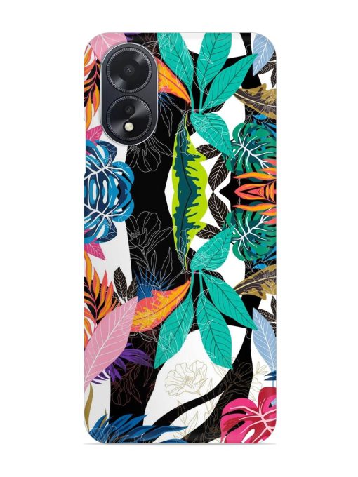 Floral Pattern Bright Snap Case for Oppo A18