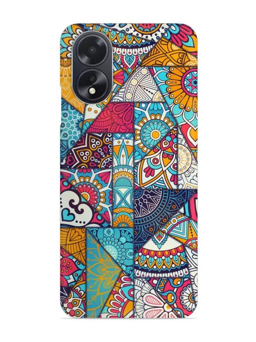 Patchwork Pattern Vintage Snap Case for Oppo A18