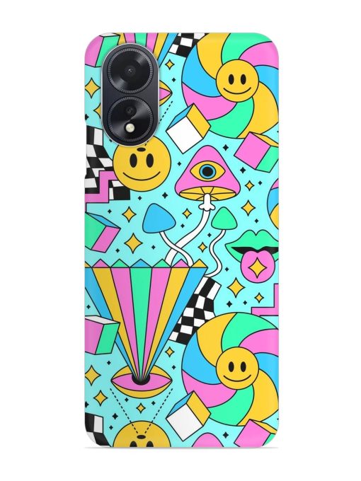 Trippy Rainbow 60S Snap Case for Oppo A18 Zapvi