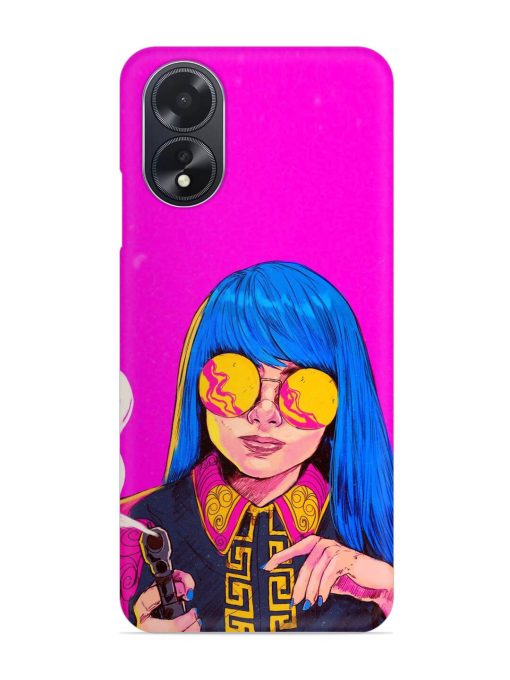 Aesthetic Anime Girl Snap Case for Oppo A18 Zapvi