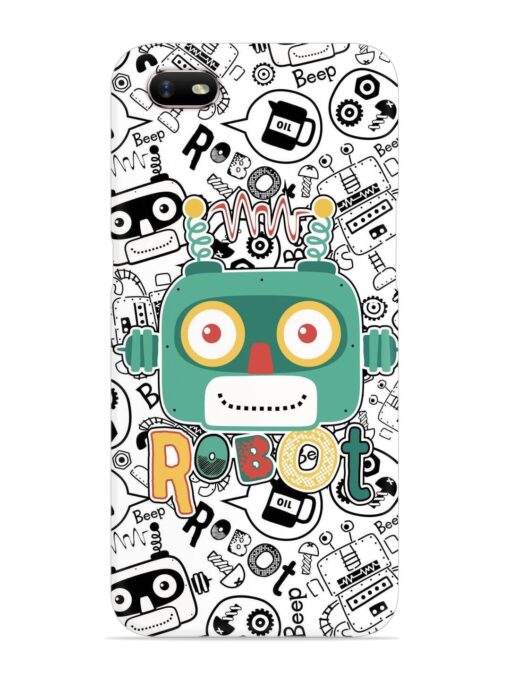 Robot Modern Seamless Pattern Snap Case for Oppo A1K Zapvi