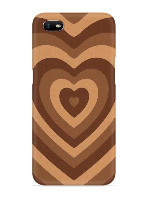 Brown Heart Snap Case for Oppo A1K