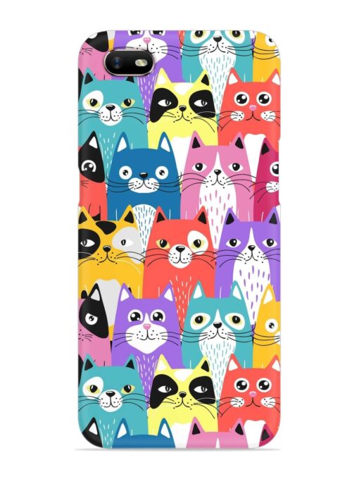 Funny Cartoon Cats Snap Case for Oppo A1K Zapvi