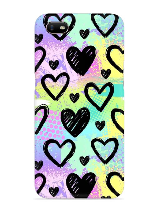 Bright Pattern Hearts Snap Case for Oppo A1K