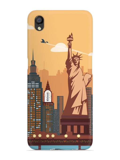 New York Statue Of Liberty Architectural Scenery Snap Case for Oppo A37 Zapvi