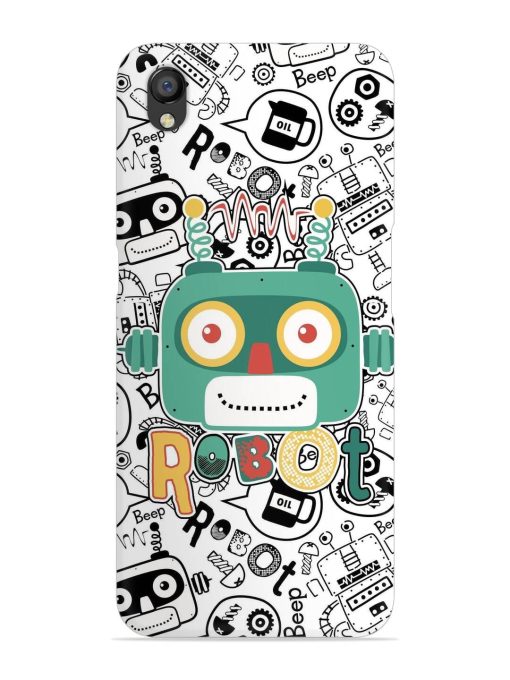 Robot Modern Seamless Pattern Snap Case for Oppo A37 Zapvi