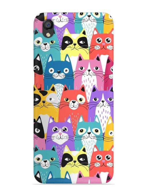 Funny Cartoon Cats Snap Case for Oppo A37 Zapvi