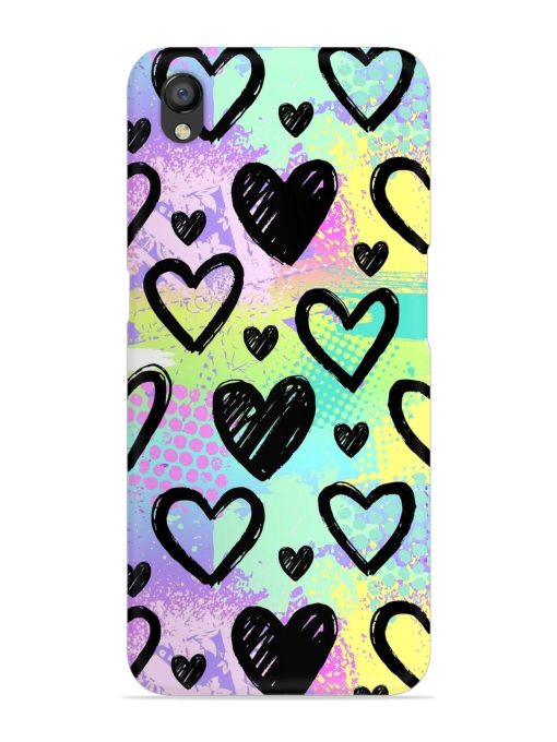 Bright Pattern Hearts Snap Case for Oppo A37 Zapvi