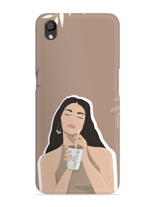 Girl With Coffee Snap Case for Oppo A37 Zapvi