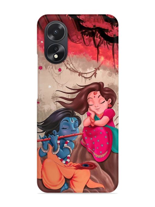 Radhe Krishna Water Art Snap Case for Oppo A38 Zapvi