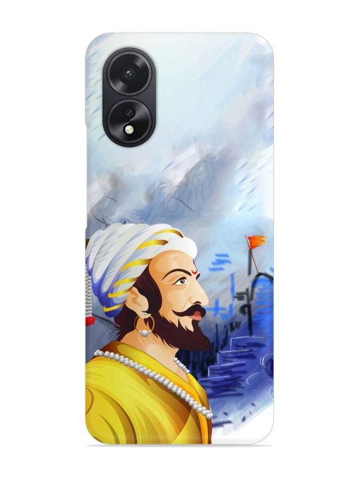 Shivaji Maharaj Color Paint Art Snap Case for Oppo A38 Zapvi