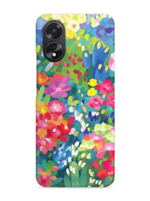 Watercolor Flower Art Snap Case for Oppo A38 Zapvi