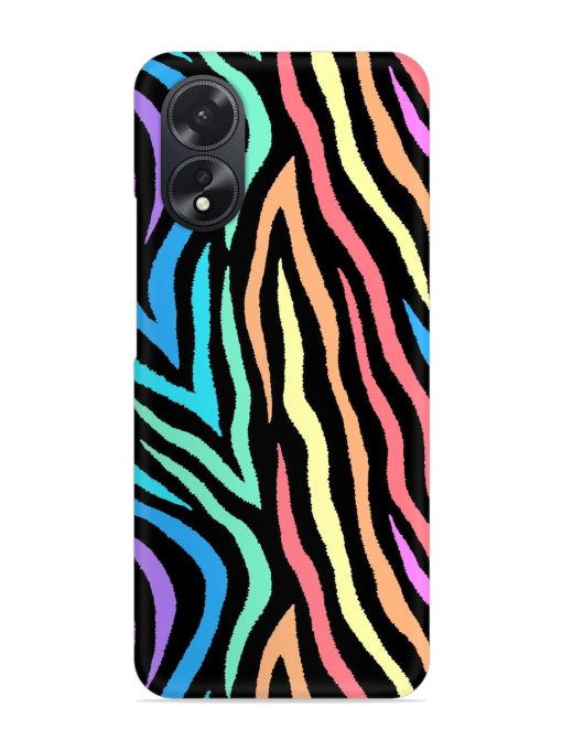 Colorful Abstract Zebra Snap Case for Oppo A38