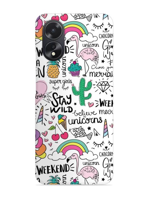 Unicorn Ice Cream Snap Case for Oppo A38 Zapvi