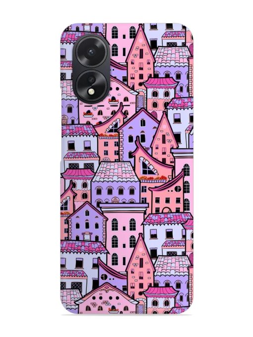 Seamless Pattern Houses Snap Case for Oppo A38 Zapvi