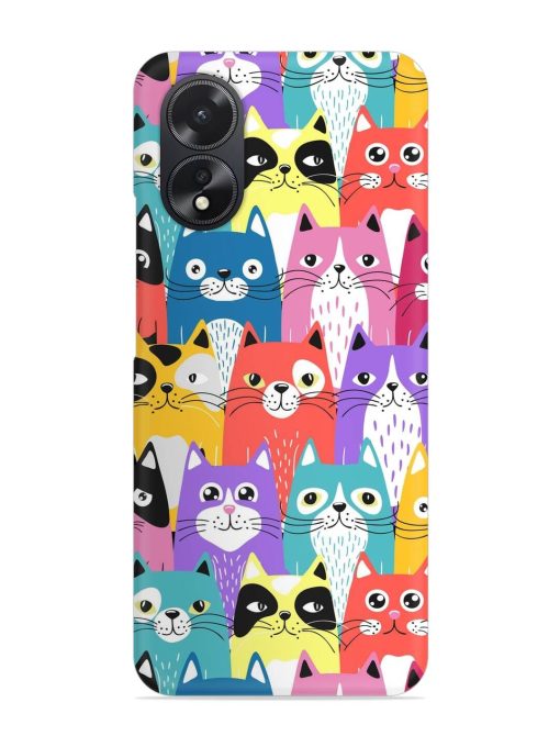 Funny Cartoon Cats Snap Case for Oppo A38 Zapvi