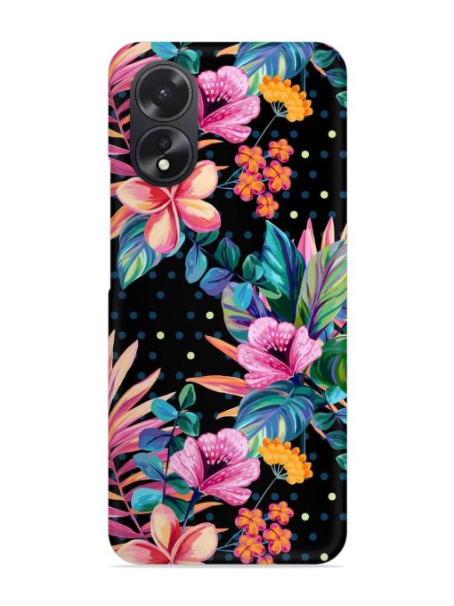 Seamless Floral Pattern Snap Case for Oppo A38 Zapvi