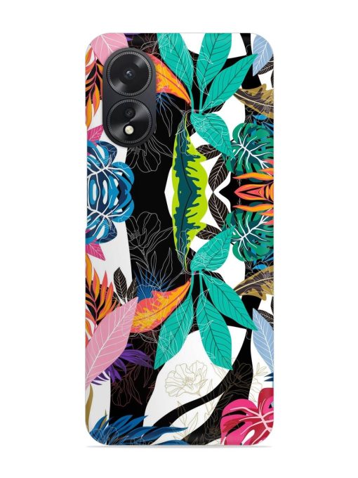 Floral Pattern Bright Snap Case for Oppo A38 Zapvi