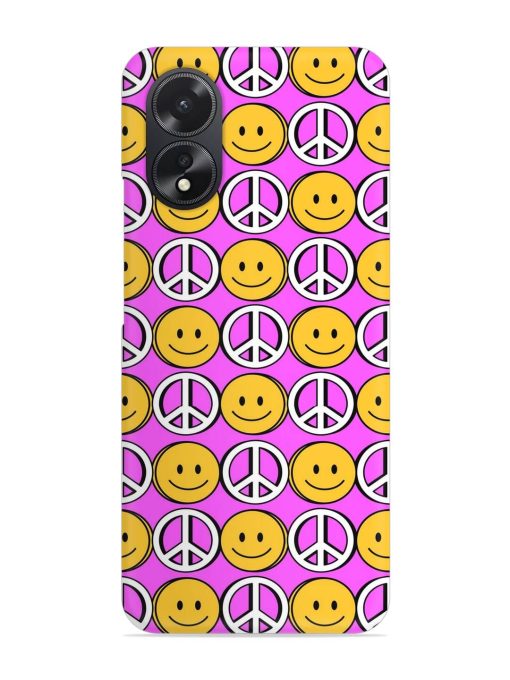 Smiley Face Peace Snap Case for Oppo A38 Zapvi