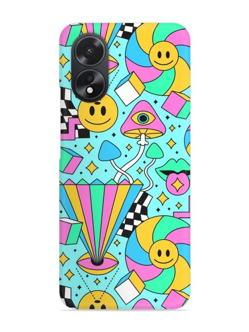 Trippy Rainbow 60S Snap Case for Oppo A38 Zapvi