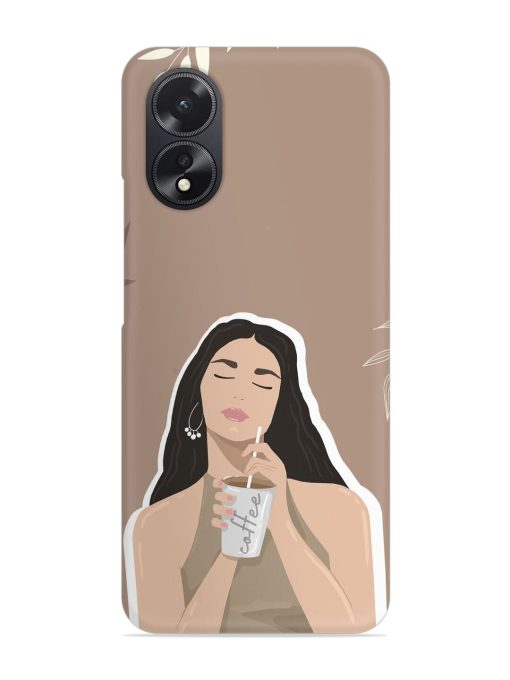 Girl With Coffee Snap Case for Oppo A38