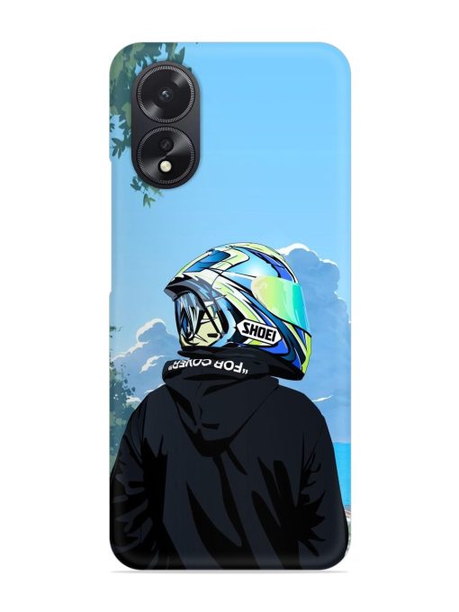 Rider With Helmet Snap Case for Oppo A38 Zapvi