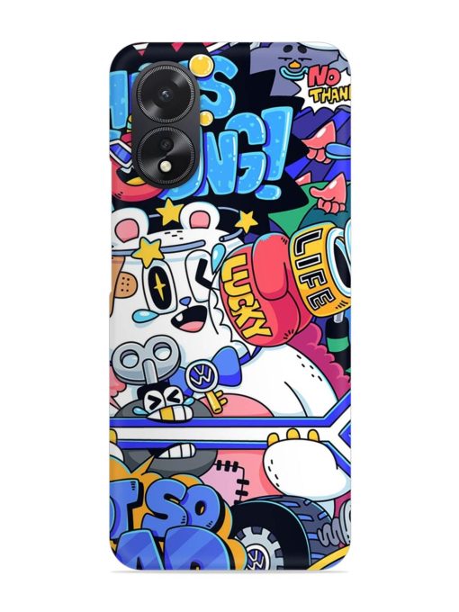 Universal Doodle Snap Case for Oppo A38 Zapvi