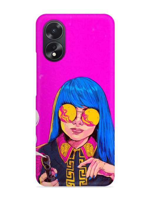 Aesthetic Anime Girl Snap Case for Oppo A38