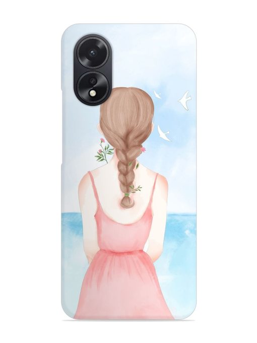 Watercolor Girl Vector Snap Case for Oppo A38 Zapvi