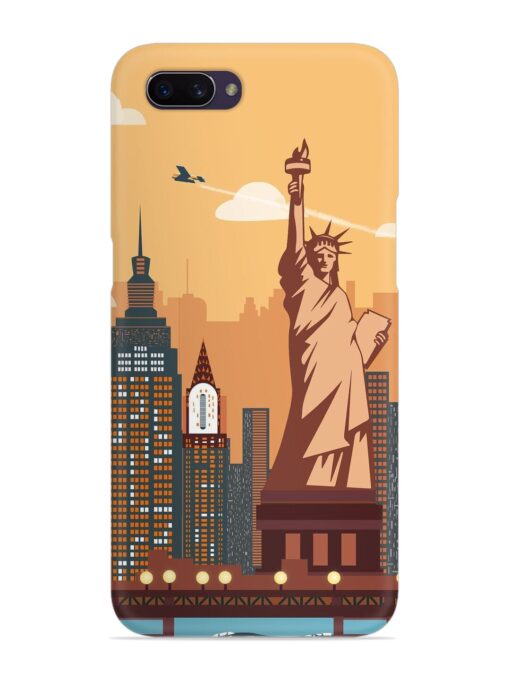 New York Statue Of Liberty Architectural Scenery Snap Case for Oppo A3S Zapvi