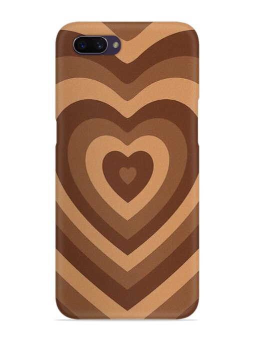 Brown Heart Snap Case for Oppo A3S