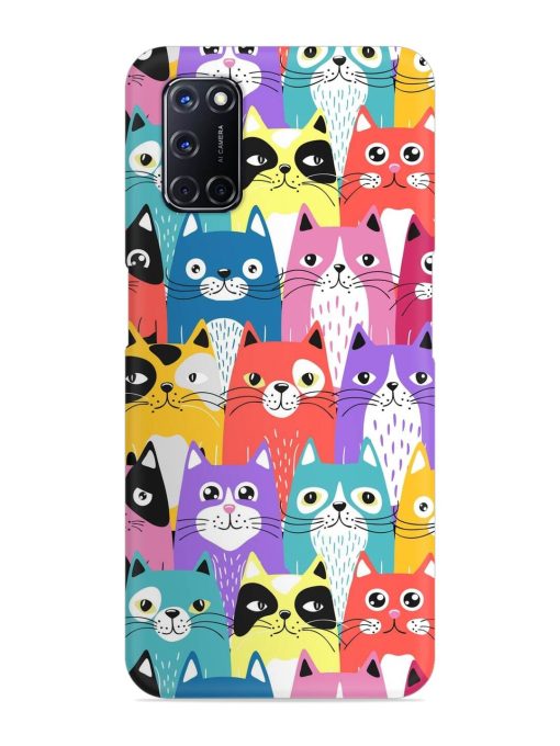 Funny Cartoon Cats Snap Case for Oppo A52 Zapvi